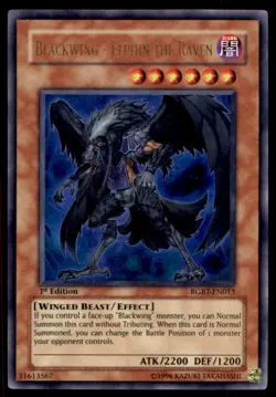 Yu-Gi-Oh! Blackwing - Elphin the Draven #RGBT-EN013 1st Edition Light Play - Image 1