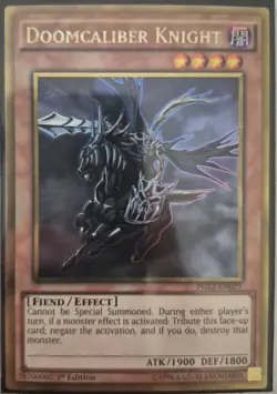 YuGiOh Doomcaliber Knight Gold Rare 1st Edition PGL2-EN077 - Image 1