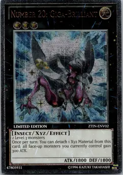 Yugioh Number 20: Giga-Brilliant (UTR) ZTIN-ENV02 Limited Edition Ultimate Rare - Image 1