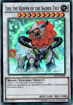 Yugioh Leo, the Keeper of the Sacred Tree AP07-EN008 Super Rare NM - Image 1