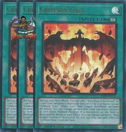 Yugioh! 3x Crimson Gaia RA05-EN070 Ultra Rare 1st Ed NM - Image 1