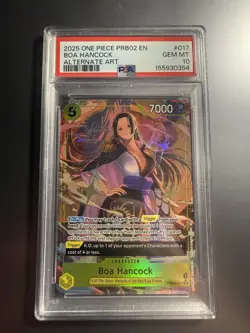 2025 ONE PIECE PRB02 #017 PREMIUM BOOSTER VOL 2 BOA HANCOCK ALT ART PSA 10 - Image 1