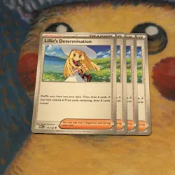 4x Lillie's Determination 192/217 - Ascended Mega Playset Pokemon Trainer Cards - Image 1