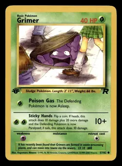 Grimer 57/82 Team Rocket 1st Edition Pokemon NM - Image 1