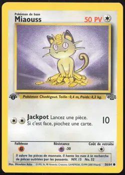 Carte Pokemon Miaouss 56/64 Edition 1 Jungle Francais - Image 1