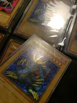 YUGIOH • TRI-HORNED DRAGON • SECRET RARE • LOB-000 • 1st EDITION • - Image 5
