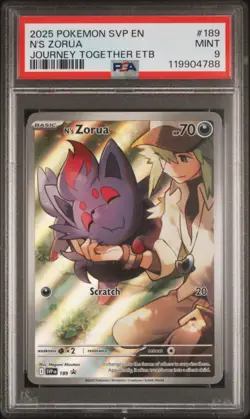 2025 Pokemon Svp En-Sv Black Star Promo N'S Zorua Journey Together Etb PSA 9 - Image 1
