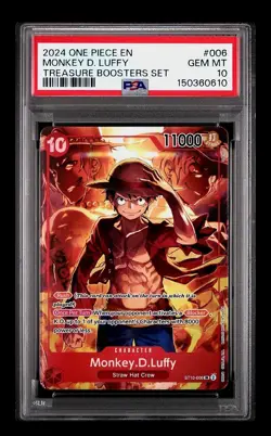 2024 One Piece English Monkey D. Luffy #006 Treasure Booster PSA 10 GEM MINT - Image 1