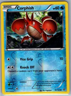 Corphish 42/160 Reverse Holo XY - Primal Clash - Pokemon Card - NM - Image 1