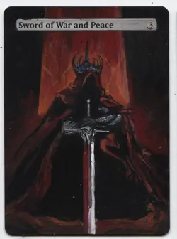 Sword of War and Peace Altered Art Mtg Hand Painted Card Commander - Image 1
