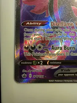 Galarian Moltres V Chilling Reign 176/198 Full Art Holo Ultra Rare 220 HP - Image 5
