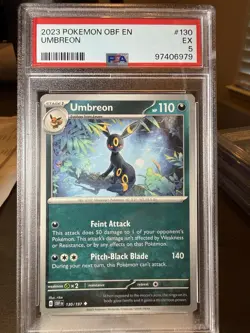 2023 POKEMON OBF EN UMBREON #130 PSA 5 - Image 1