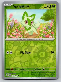 Sprigatito 013/193 Common Paldea Evolved Pokemon Reverse Holo Near Mint - Image 1