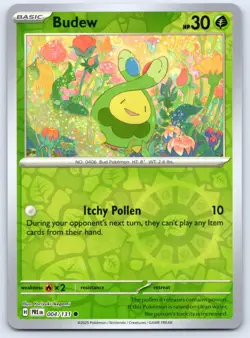 Budew 004/131 Prismatic Evolutions Reverse Holo Pokemon NM - Image 1