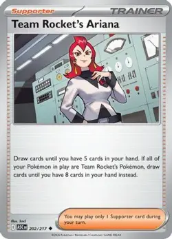 TEAM ROCKET'S ARIANA 202/217 UNCOMMON ASCENDED HEROES POKEMON REVERSE HOLO NM/M - Image 3