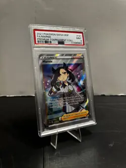 Marnie 121 Premium Tournament Collection Swsh Black Star Promo Pokemon PSA 9 - Image 1