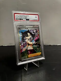 2022 POKEMON SWORD & SHIELD BRILLIANT STARS #171 FULL ART/MARNIE'S PRIDE PSA 9 - Image 1
