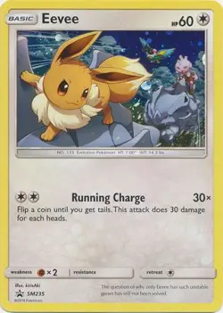 Slightly Played, English - 1 x Pokemon Eevee - SM235 - Holo Promo Sun and Moon P - Image 1