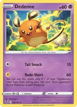 4x Dedenne - 085/195 - Uncommon - Reverse Holo NM-Mint Pokemon SWSH12 - Silver T - Image 1