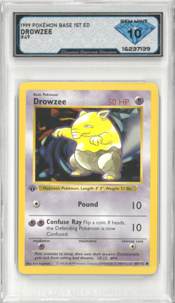 1999 Pokemon Base 1st Edition DROWZEE #49/102 💎 DSG 10 Gem Mint - Image 1