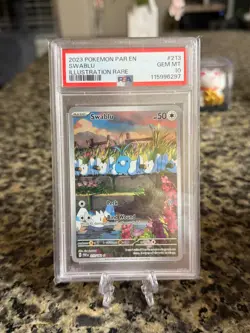 2023 POKEMON PAR EN-PARADOX RIFT ILLUSTRATION RARE #213 SWABLU PSA 10 - Image 1