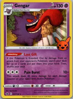 Gengar 057/198 Holo Promo Trick or Trade BOOster Pokemon Near Mint - Image 1
