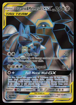 Lucario & Melmetal GX 203/214 Full Art Tag Team Unbroken Bonds English NM- - Image 1
