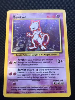 Mewtwo 10/102 Base Set Unlimited Holo Rare Holo Pokemon - Image 3