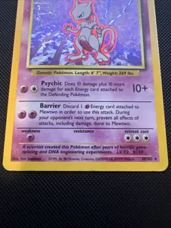 Mewtwo 10/102 Base Set Unlimited Holo Rare Holo Pokemon - Image 5
