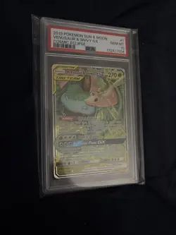 2019 POKEMON SUN & MOON COSMIC ECLIPSE #1 VENUSAUR & SNIVY GX PSA 10 - Image 3