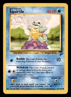 Pokemon TCG Base Set 2 Squirtle Common Regular 93/130 - Image 1