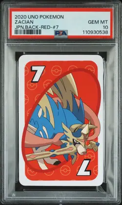 2020 UNO POKEMON JAPANESE BACK-RED-#7 ZACIAN PSA 10 - Image 1