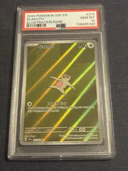 Pokemon 2024 Slakoth 212/191 Illustration Rare Surging Sparks GEM MINT PSA 10 - Image 1