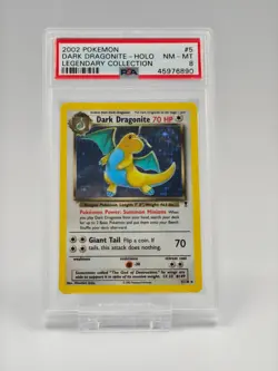 2002 POKEMON LEGENDARY COLLECTION #5 DARK DRAGONITE HOLO PSA 8 - Image 1