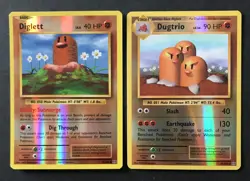 2 X Pokemon Card Evolutions REVERSE HOLO Dugtrio 56/108 Diglett 55/108 Exc-NM - Image 1