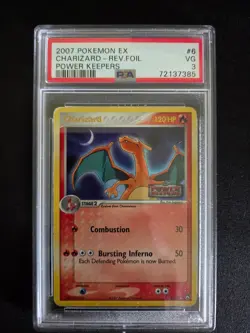 Pokemon 2007 Charizard Reverse Foil #6 Power Keepers PSA 3 - Image 1