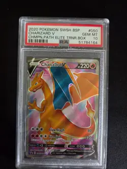 Pokemon 2020 Charizard V Champions Path SWSH050 ETB PSA 10 - Image 1