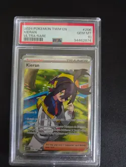 Pokemon 2024 Kieran #206 Twilight Masquerade PSA 10 - Image 1