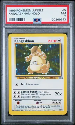 1999 POKEMON JUNGLE #5 KANGASKHAN-HOLO PSA 7 - Image 1
