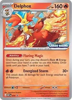 Delphox 074 Holo Promo ME: Mega Evolution Promo Pokemon Holo Near Mint - Image 1