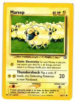 Pokemon TCG Mareep 65/111 Neo Genesis Common Unlimited LP - Image 1