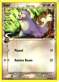 Pokemon TCG Seel 62/101 Dragon Frontiers Common Regular MP/HP - Image 1