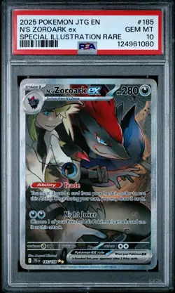 2025 POKEMON JTG EN-JOURNEY TOGETHER #185 N'S ZOROARK EX PSA 10 - Image 1