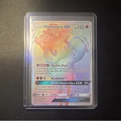 Pokemon Marshadow GX Secret Rainbow Rare SM-Burning Shadows 156/147 Basic 150 HP - Image 1