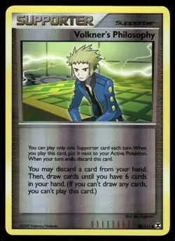 2009 Pokemon Volkner's Philosophy Uncommon Rising Rivals 98/111 Reverse Holo DMG - Image 1