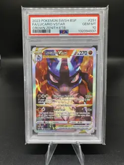 2023 POKEMON SWSH BLACK STAR PROMO #291 FULL ART/LUCARIO VSTAR PSA 10 - Image 1