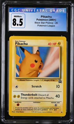 CGC 8.5 NM/MINT+ Pikachu (snap) 26 Black Star Promo Wotc League Pokemon Card - Image 1