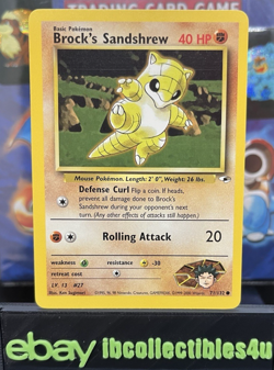 Brock's Sandshrew Gym Heroes Non Holo # 71/132 Pokemon Card TCG 2000 Vintage NM - Image 1