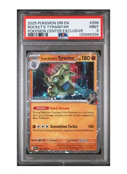 PSA 9 Mint Team Rockets Tyranitar Destined Rivals Pokemon Center Promo Stamped - Image 1