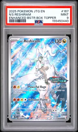 N’s RESHIRAM PSA 9 2025 POKEMON JTG EN-JOURNEY TOGETHER ENHANCED - Image 1